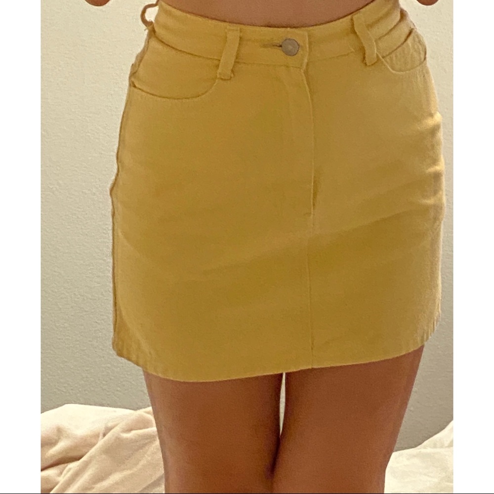 Vintage yellow denim skirt